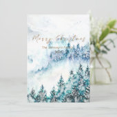 Christmas heavy snow pine forest 2 card einladung (Stehend Vorderseite)