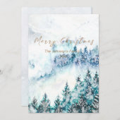 Christmas  heavy snow pine forest 2 card einladung (Vorne/Hinten)