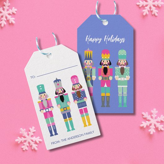 CHRISTMAS HELLE FARBEN NUTCRACKER GIFT STICKER GESCHENKANHÄNGER