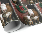 Christmas Hereford Cow and Calf Geschenkpapier (Rolleneckpunkt)