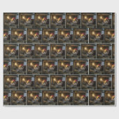 Christmas Hereford Cow in a Barn Geschenkpapier (Flach)