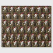 Christmas Hereford Cow Wearing a Santa Hat Geschenkpapier (Flach)