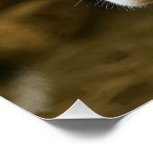 Christmas Hereford Cow Wearing a Santa Hat Poster (Ecke)