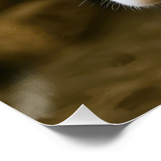 Christmas Hereford Cow Wearing a Santa Hat Poster (Ecke)