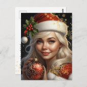 Christmas. Herzlichen Glückwunsch. Postkarte (Vorne/Hinten)