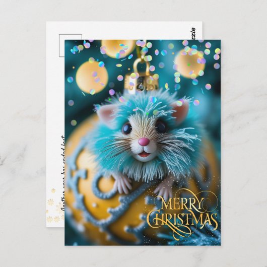 Christmas. Herzlichen Glückwunsch. Postkarte (Vorne/Hinten)
