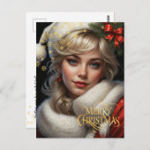 Christmas. Herzlichen Glückwunsch. Postkarte (Vorne/Hinten)