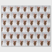 Christmas Highland Cow Catching Snowflakes Geschenkpapier (Flach)