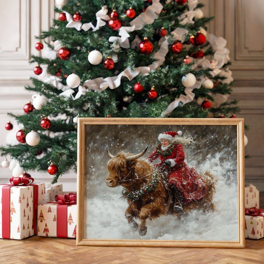Christmas Highland Cow Frau Claus Decoupage Seidenpapier