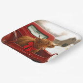 Christmas Highland Cow In Old Red Truck Pappteller (Gewinkelt)