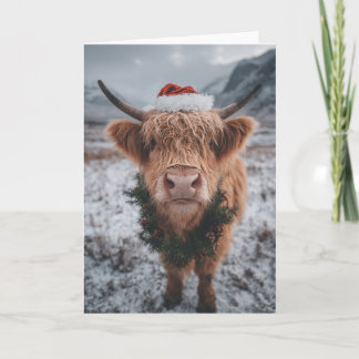 Christmas Highland Cow Karte