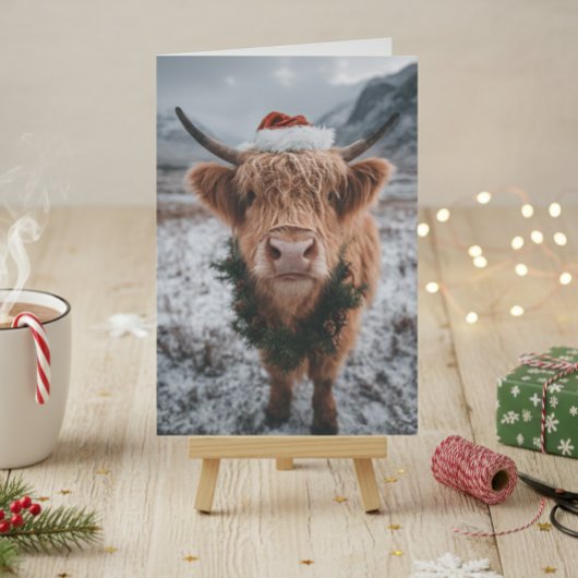 Christmas Highland Cow Karte