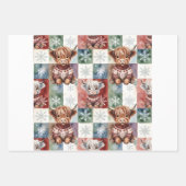 Christmas Highland Cow Sweater Festive Red Green Geschenkpapier Set (Vorderseite 3)