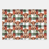 Christmas Highland Cow Sweater Festive Red Green Geschenkpapier Set (Vorderseite)