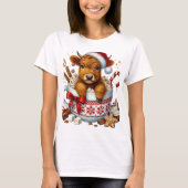 Christmas Highland Cow Tshirt (Vorderseite)