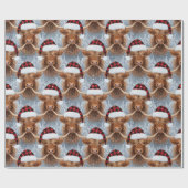 Christmas Highland Cows Wrapping Paper Geschenkpapier (Flach)