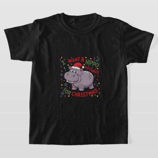 Christmas Hippo Wish T-Shirt (Ablage )