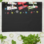 Christmas Ho Ho Ho Cat Lovers Lights Pajamas Funny Geschirrtuch (Gefaltet)