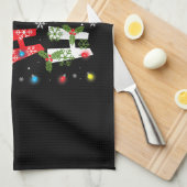 Christmas Ho Ho Ho Cat Lovers Lights Pajamas Funny Geschirrtuch (Viertel Falte)