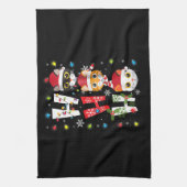 Christmas Ho Ho Ho Cat Lovers Lights Pajamas Funny Geschirrtuch (Vertikal)