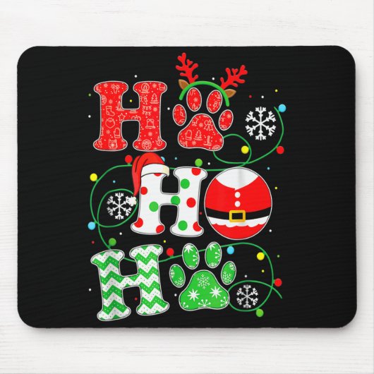 Christmas Ho Ho Ho Dog Paw Gift For Dog Lover Funn Mousepad (Vorne)