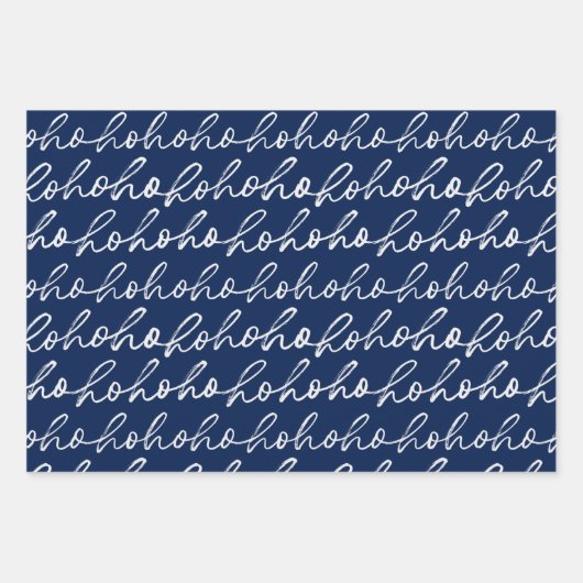 Christmas Ho Ho Ho Moderne handgeschriebene Schrif Geschenkpapier Set (Vorderseite 3)