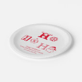 Christmas Ho Ho Ho Red custom name date cute Pappteller (Schrägansicht)
