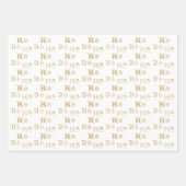 Christmas Ho Ho Ho Rot-Gold Schwarz niedlich Geschenkpapier Set (Vorderseite 3)