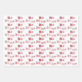 Christmas Ho Ho Ho Rot-Gold Schwarz niedlich Geschenkpapier Set (Vorderseite 2)