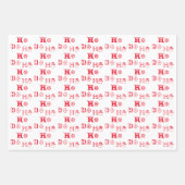 Christmas Ho Ho Ho Rot-Grün-Muster niedlich Geschenkpapier Set (Vorderseite)