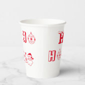 Christmas Ho Ho Ho Rot und Weiß niedlich Pappbecher (Rechts)