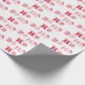 Christmas Ho Ho Ho Rot-Weiß-Muster niedlich Geschenkpapier (Ecke)