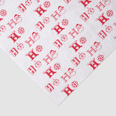 Christmas Ho Ho Ho Rot-Weiß-Muster niedlich Seidenpapier (Detail)