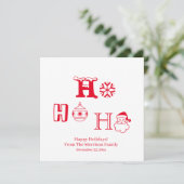 Christmas Ho Ho Ho Roter individuelle Name Datum n (Stehend Vorderseite)