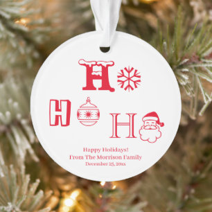 Christmas Ho Ho Ho Roter individuelle Name Datum n Ornament