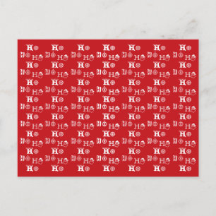 Christmas Ho Ho Ho rotes weißes Muster niedlich Postkarte
