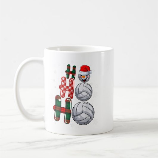Christmas Ho-ho-ho Santa Snowman Volleyball Xmas P Kaffeetasse (Links)
