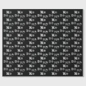 Christmas Ho Ho Ho Schwarz-weißes Muster niedlich Geschenkpapier (Flach)