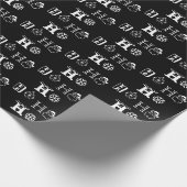 Christmas Ho Ho Ho Schwarz-weißes Muster niedlich Geschenkpapier (Ecke)