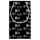 Christmas Ho Ho Ho Schwarzweiß-Muster niedlich Kleine Geschenktüte (Rückseite)