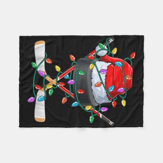Christmas Hockey Xmas Santa Sports Hat Byll Kids B Fleecedecke (Vorderseite (Horizontal))