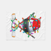 Christmas Hockey Xmas Santa Srts Hat Ball Kids B Fleecedecke (Vorderseite (Horizontal))