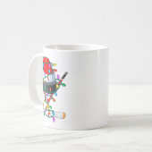 Christmas Hockey Xmas Santa Srts Hat Ball Kids B  Kaffeetasse (Vorderseite Links)