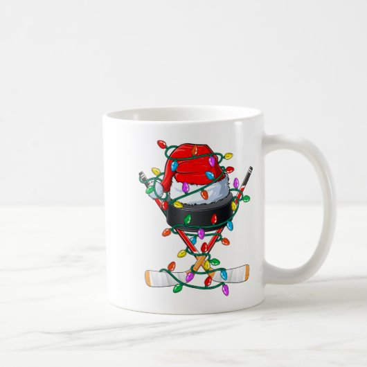 Christmas Hockey Xmas Santa Srts Hat Ball Kids B  Kaffeetasse (Rechts)