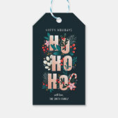 Christmas HoHoHo Holly Branches Candy Cane Geschenkanhänger (Vorderseite)