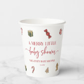 Christmas Holiday A Merry Little Baby Shower Pappbecher (Rückseite)