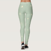 Christmas Holiday Aesthetic Snowflake Moss Green Leggings (Rückseite)
