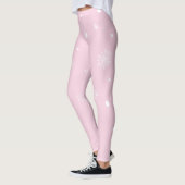 Christmas Holiday Aesthetic Snowflake Pink Leggings (Links)
