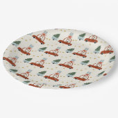 Christmas Holiday Animal Illustration Paper Plates Pappteller (Schrägansicht)