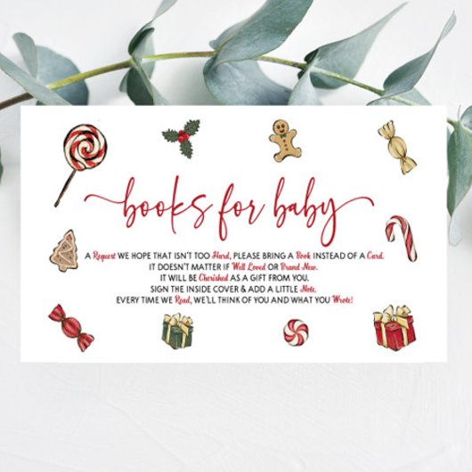 Christmas Holiday Baby Shower Books For Baby Begleitkarte